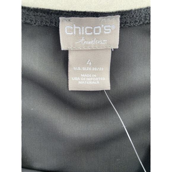 Chicos Travelers Shirt Womens Size 20/22 Black Velvet Tank Top NEW WITH TAGS - Picture 4 of 8